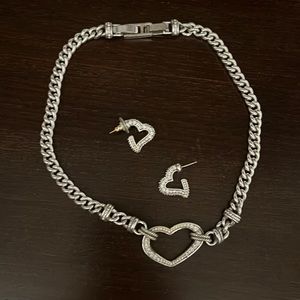 Beautiful heart necklace earring set from Brighton.